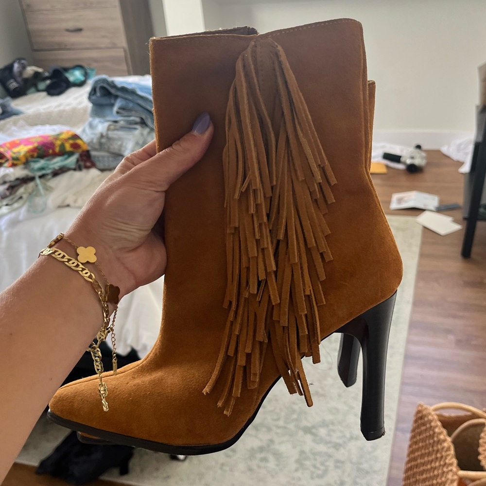 Fringe booties